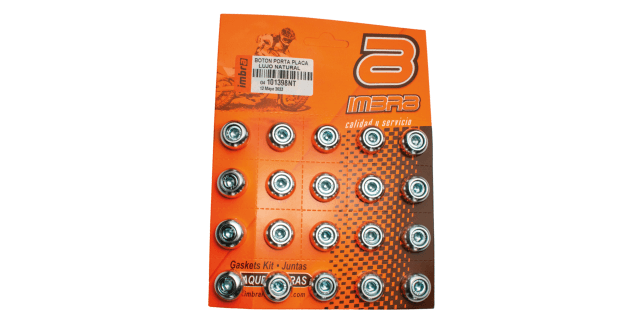 BOTON PORTA PLACA LUJO NATURAL (20 UNDS)