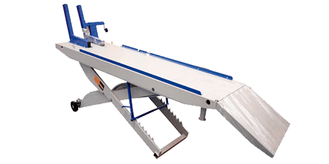 MESA ELEVADORA PARA MOTOS NEUMATICA ALTO Y BAJO CILINDRAJE  GRIS/AZUL