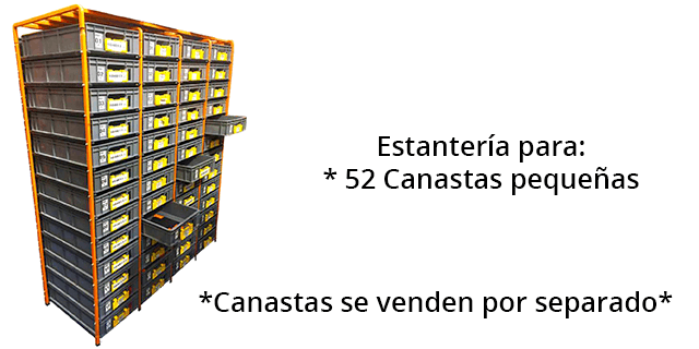 ESTANTERIA MODULAR IMBRA 4 MODULOS PARA 52 CANASTAS PEQUEÑAS