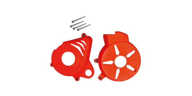 KIT PROTECTOR PLASTICO TAPA VOLANTE-TAPA CLUTCH  PULSAR NS 200 NARANJA