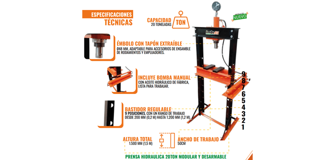 PRENSA HIDRAULICA 20 Ton